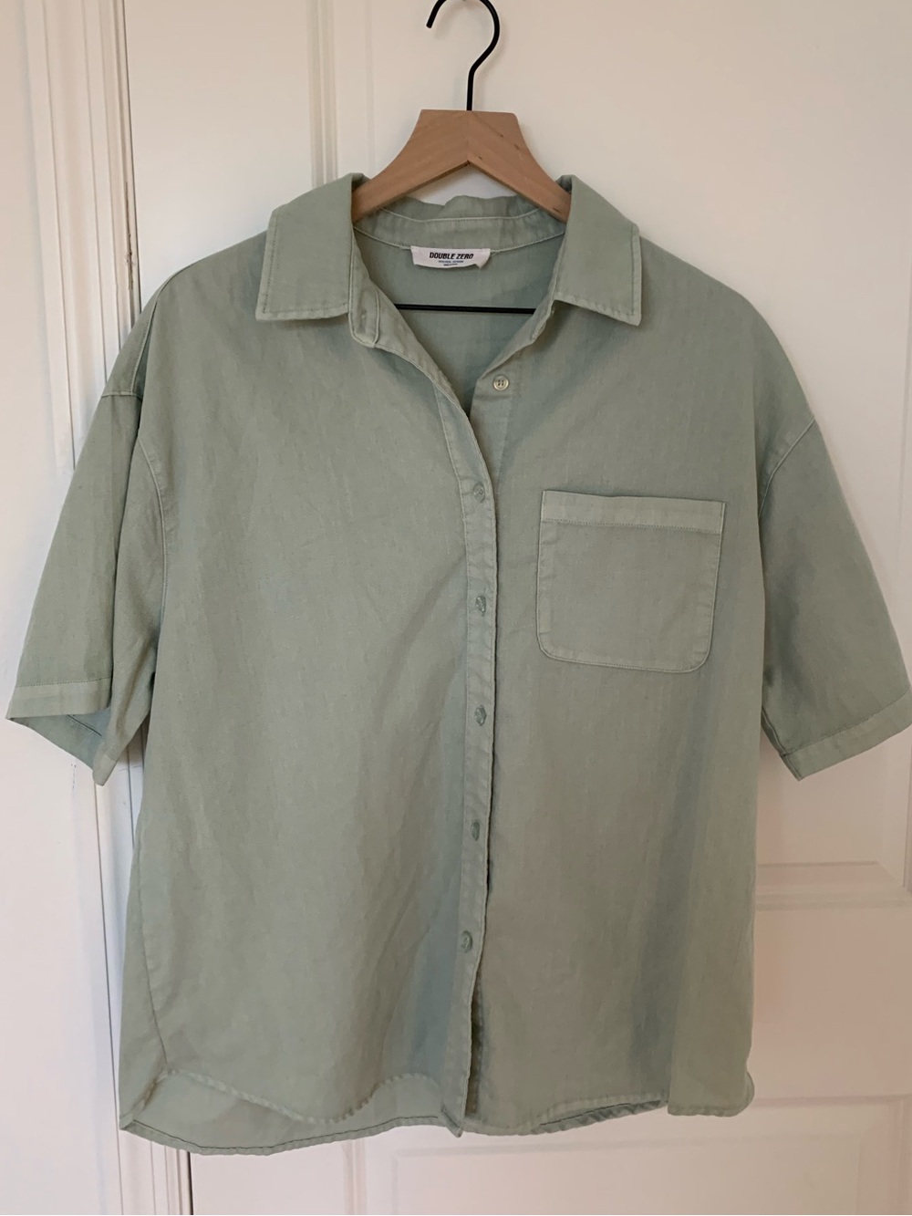 Double Zero Sage Green Short-Sleeve Button-Down Shirt